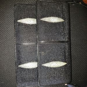 Genuine Oceanic Stingray BLack Leather Purse